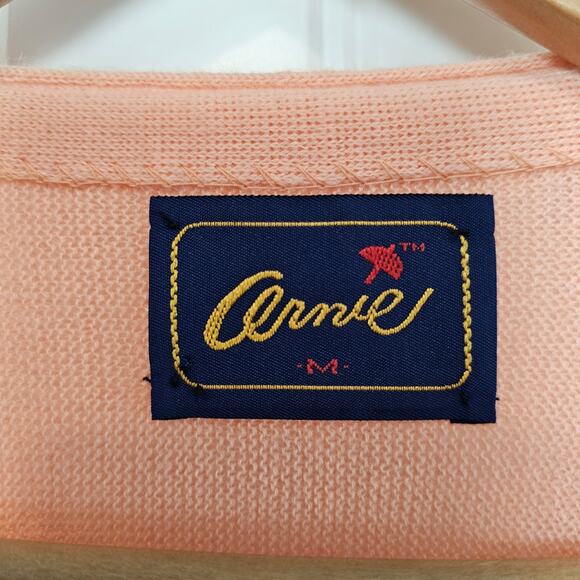 Vintage Arnie Cardigan Womens XL Pink 70s Preppy Rockabilly Cottage Academia - Picture 8 of 10